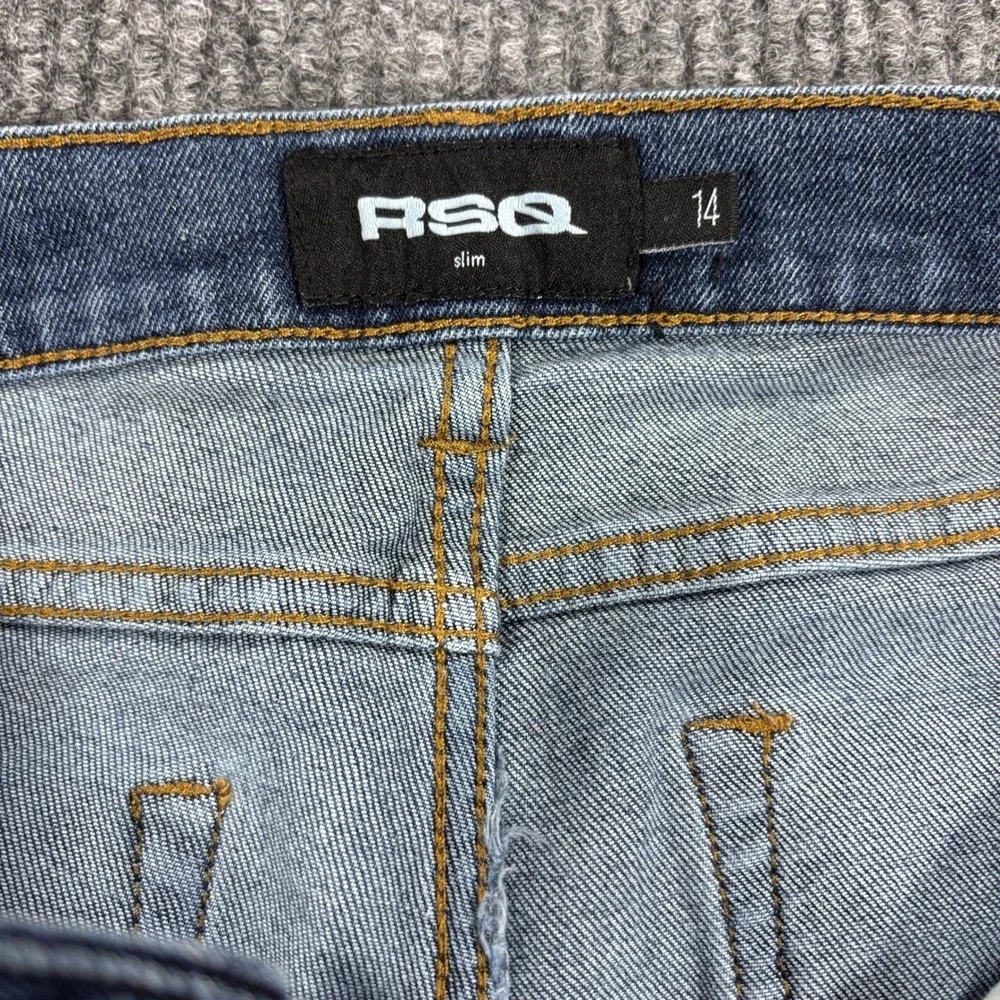 RSQ Slim Jeans Boys Size 14 Blue Denim Stretch Casual Everyday Wear
